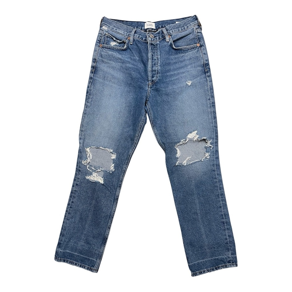 Citizens Of Humanity Distressed Charlotte Crop Size 29 Blue High Waist Women's